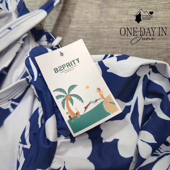 B2Prity Twist Front high Waist Tankini Swimsuit Size L - Picture 4 of 7